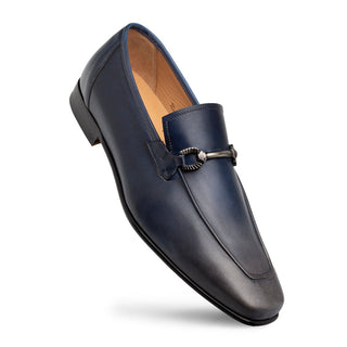 Mezlan Brunello 21100 Men's Shoes Pearl Gray & Navy Calf-Skin Leather Horsebit Loafers (MZ3704)-AmbrogioShoes