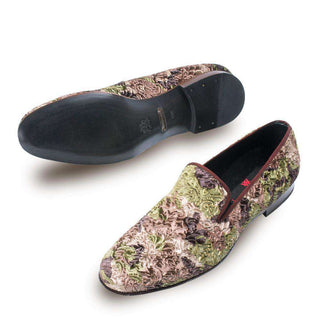 Mezlan Caprio Mens Luxury Shoes Green Velvet Loafers 8539 (MZ2600)-AmbrogioShoes