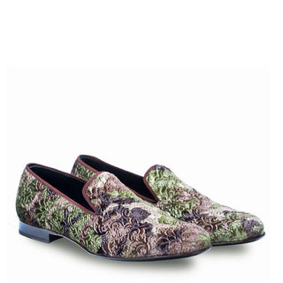 Mezlan Caprio Mens Luxury Shoes Green Velvet Loafers 8539 (MZ2600)-AmbrogioShoes
