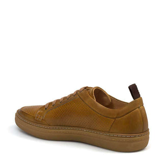 Mezlan Ceres Mens Luxury Shoes Honey Burnished Italian Calfskin Sneakers 8343 (MZ2378)-AmbrogioShoes