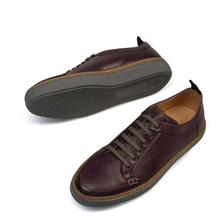 Mezlan Ceres Mens Luxury Shoes Purple Burnished Italian Calfskin Sneakers 8343 (MZ2390)-AmbrogioShoes