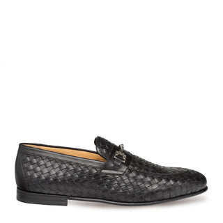 Mezlan Cerros Men's Shoes Black Calf-Skin / Woven Leather Loafers 9359 (MZ3153)-AmbrogioShoes