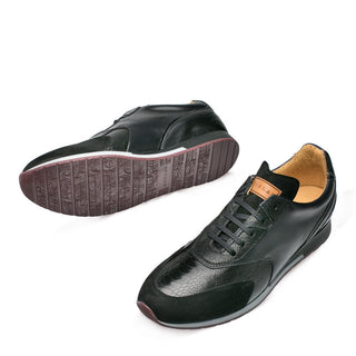 Mezlan Chiron Men's Shoes Black Multi Material Dress-Casual Sneakers 4660-P (MZ3179)-AmbrogioShoes