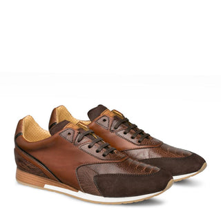 Mezlan Chiron Men's Shoes Brown Multi-Materials Dress-Casual Sneakers 4660-P (MZ3197)-AmbrogioShoes