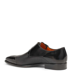 Mezlan Columbus Calfskin & Deerskin Double Monk Strap Black Loafers 18602 (MZ2827)-AmbrogioShoes