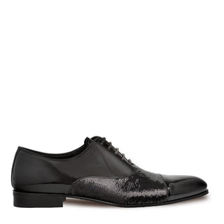 Mezlan Davos Men's Shoes Black Calf-Skin Patent / Calf-Skin Leather Oxfords 9364 (MZ3118)-AmbrogioShoes