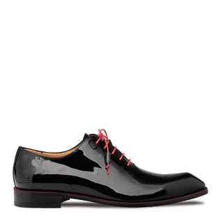 Mezlan Dietro 2 Men's Shoes Black Patent Leather Asymmetrical Oxfords (MZ3702)-AmbrogioShoes