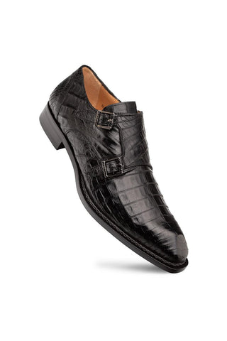 Mezlan Doyers Crocodile Double Monk-Strap