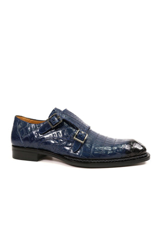 Mezlan Doyers Crocodile Double Monk-Strap