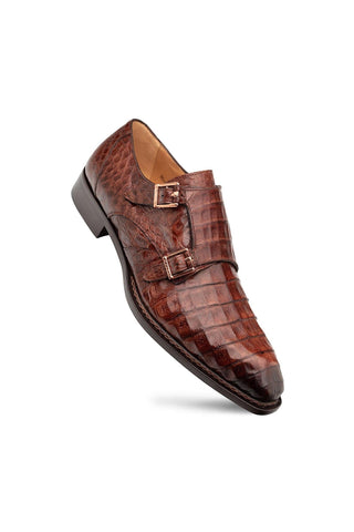 Mezlan Doyers Crocodile Double Monk-Strap