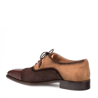 Mezlan Drayton 9726 Men's Shoes Brown & Cognac Suede / Calf-Skin Leather Oxfords (MZ3225)-AmbrogioShoes