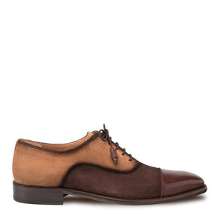 Mezlan Drayton 9726 Men's Shoes Brown & Cognac Suede / Calf-Skin Leather Oxfords (MZ3225)-AmbrogioShoes