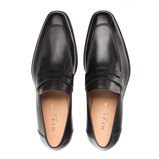 Mezlan E20243 Men's Shoes Black Calf-Skin Leather Penny Loafers (MZ3402)-AmbrogioShoes