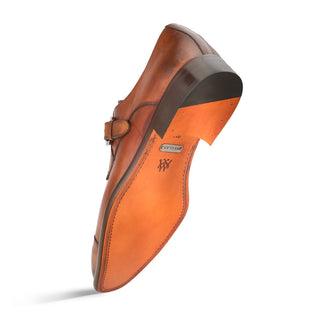 Mezlan E20244 Men's Shoes Cognac Calf-Skin Leather Monk-Strap Loafers (MZ3443)-AmbrogioShoes