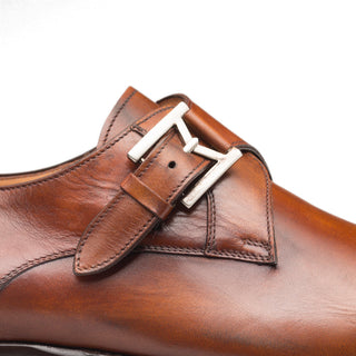 Mezlan E20244 Men's Shoes Cognac Calf-Skin Leather Monk-Strap Loafers (MZ3443)-AmbrogioShoes