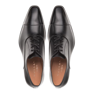 Mezlan E20245 Men's Shoes Black Calf-Skin Leather Folded-Seam Oxfords (MZ3414)-AmbrogioShoes