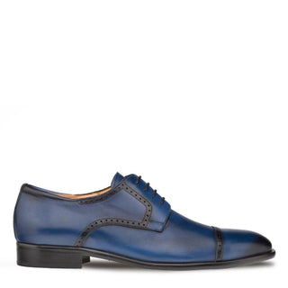 Mezlan E20265 Men's Shoes Blue Calf-Skin Leather Cap-Toe Derby Oxfords (MZ3404)-AmbrogioShoes