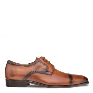 Mezlan E20265 Men's Shoes Cognac Calf-Skin Leather Cap-Toe Derby Oxfords (MZ3405)-AmbrogioShoes