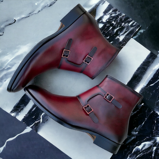 Mezlan E20464 Mokka Patina Calf-Skin Leather Buckle Boots (MZ3542)-AmbrogioShoes