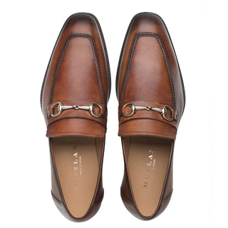 Mezlan E20482 Men's Shoes Brown Calf-Skin Leather Ornament Horse bit Loafers (MZ3502)-AmbrogioShoes