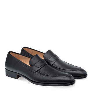 Mezlan Elche Men's Shoes Black Calf-Skin & Deer-Skin Loafers 9139 (MZ3036)-AmbrogioShoes