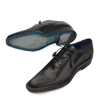 Mezlan Enterprise 9744 Men's Shoes Black Plain Calf-Skin Leather Oxfords (MZ3238)-AmbrogioShoes