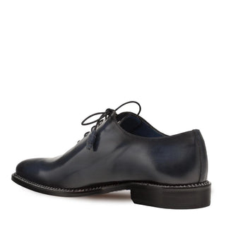 Mezlan Enterprise 9744 Men's Shoes Blue Plain Calf-Skin Leather Oxfords (MZ3239)-AmbrogioShoes