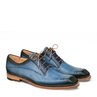 Mezlan Entourage Men's Shoes Electric Blue Calf-Skin Leather Oxfords 9367 (MZ3163)-AmbrogioShoes