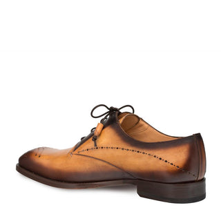 Mezlan Entourage Men's Shoes Mustard Brown Calf-Skin Leather Oxfords 9367 (MZ3164)-AmbrogioShoes