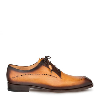 Mezlan Entourage Men's Shoes Mustard Brown Calf-Skin Leather Oxfords 9367 (MZ3164)-AmbrogioShoes