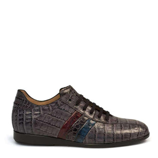 Mezlan Eros Mens Luxury Shoes Grey Multi Genuine Crocodile Sneakers 4321-F (MZ2375)-AmbrogioShoes