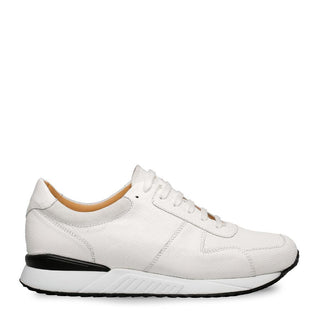 Mezlan Fabio Men's Shoes White Snake-Skin & Suede Leather Sneakers 4515-SN (MZ3184)-AmbrogioShoes