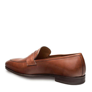 Mezlan Fabrizi Men's Luxury Shoes Cognac Antiqued Italian Leather Loafers 18985(MZ2731)-AmbrogioShoes