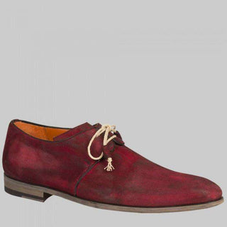 Mezlan Fenis Mens Luxury Shoes Red Old English Suede Oxfords (MZW2776)-AmbrogioShoes