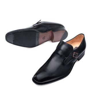 Mezlan Foggia Men's Shoes Black Calf-skin Leather Loafers 9284 (MZ3043)-AmbrogioShoes