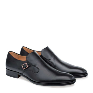 Mezlan Foggia Men's Shoes Black Calf-skin Leather Loafers 9284 (MZ3043)-AmbrogioShoes