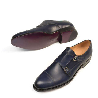 Mezlan G109-1 Mens Luxury Shoes Blue Italian Calfskin Loafers (MZ2507)-AmbrogioShoes