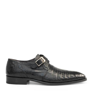 Mezlan Gables Black Exotic Crocodile Monk Strap (S13778-F)-AmbrogioShoes