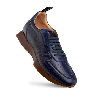 Mezlan Gerardo 21187 Men's Shoes Blue Deer-skin Leather Casual Sneakers (MZ3730)-AmbrogioShoes