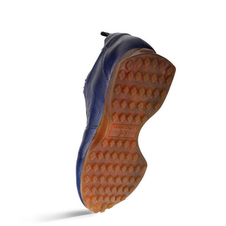 Mezlan Gerardo 21135 Men's Shoes Blue Deer-skin Leather Casual Sneakers (MZ3730)-AmbrogioShoes