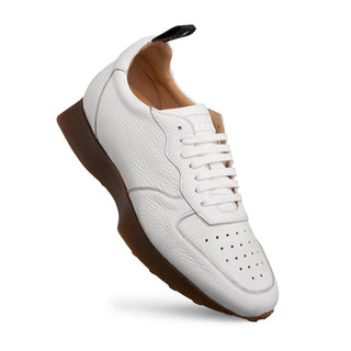 Mezlan Gerardo 21187 Men's Shoes White Deer-skin Leather Casual Sneakers (MZ3732)-AmbrogioShoes