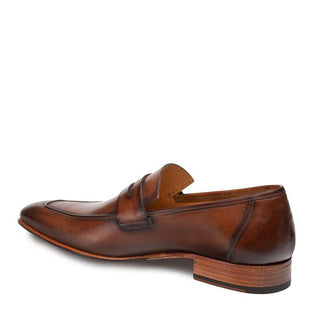 Mezlan Gerini Men’s Luxury Shoes Cognac Calf Skin Penny Loafers (MZ2807)-AmbrogioShoes