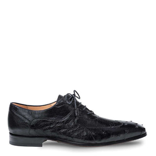 Mezlan Getty Mens Luxury Shoes Black Ostrich Oxfords 4410 (MZ2700)-AmbrogioShoes