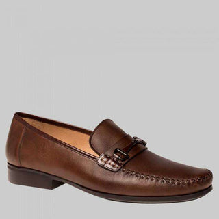 Mezlan Ghedini Mens Luxury Shoes Cognac & Brown Calfskin Moccasins (MZW2798)-AmbrogioShoes