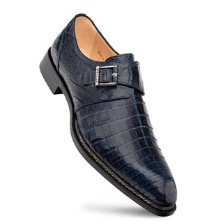 Mezlan Gigolo 50056-F Men's Shoes Exotic Crocodile Single Monk-Strap Loafers (MZ3756)-AmbrogioShoes