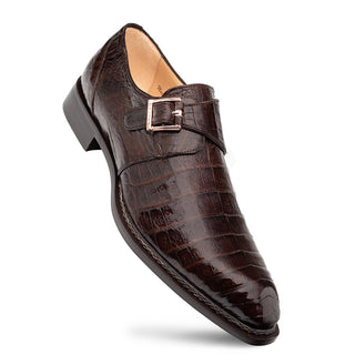 Mezlan Gigolo 50056-F Men's Shoes Exotic Crocodile Single Monk Strap (MZ3756)-AmbrogioShoes