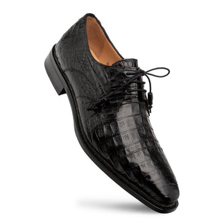 Mezlan Giovane 50032-F Men's Shoes Black Exotic Crocodile Derby Oxfords (MZ3717)-AmbrogioShoes