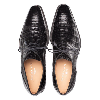 Mezlan Giovane 50032-F Men's Shoes Black Exotic Crocodile Derby Oxfords (MZ3717)-AmbrogioShoes