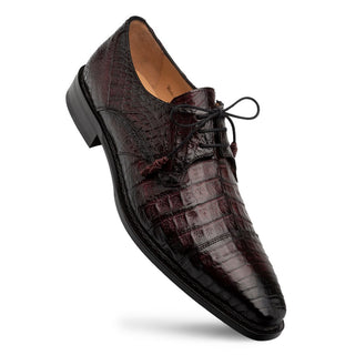 Mezlan Giovane 50032-F Men's Shoes Burgundy Exotic Crocodile Derby Oxfords (MZ3716)-AmbrogioShoes