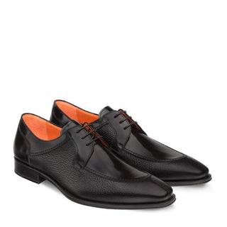 Mezlan Grace 9712 Men's Shoes Black Deer-Skin / Calf-Skin Leather Oxfords (MZ3235)-AmbrogioShoes